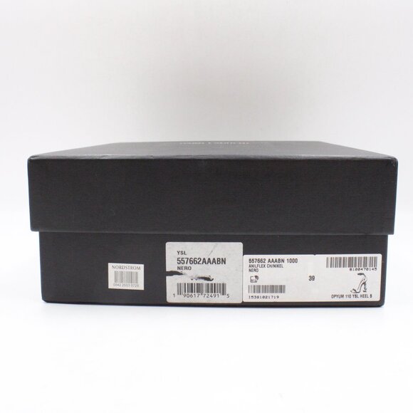 Pre-Owned Saint Laurent YSL Opyum Heeled Sandals in Black Leather/Nickle Size 39 - Picture 12 of 16